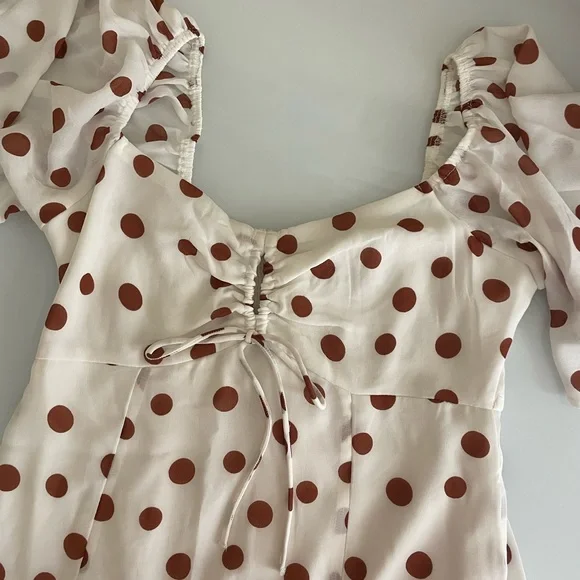COPY - Abercrombie Flutter Sleeve keyhole minidress polka dots size XS - Picture 3 of 4